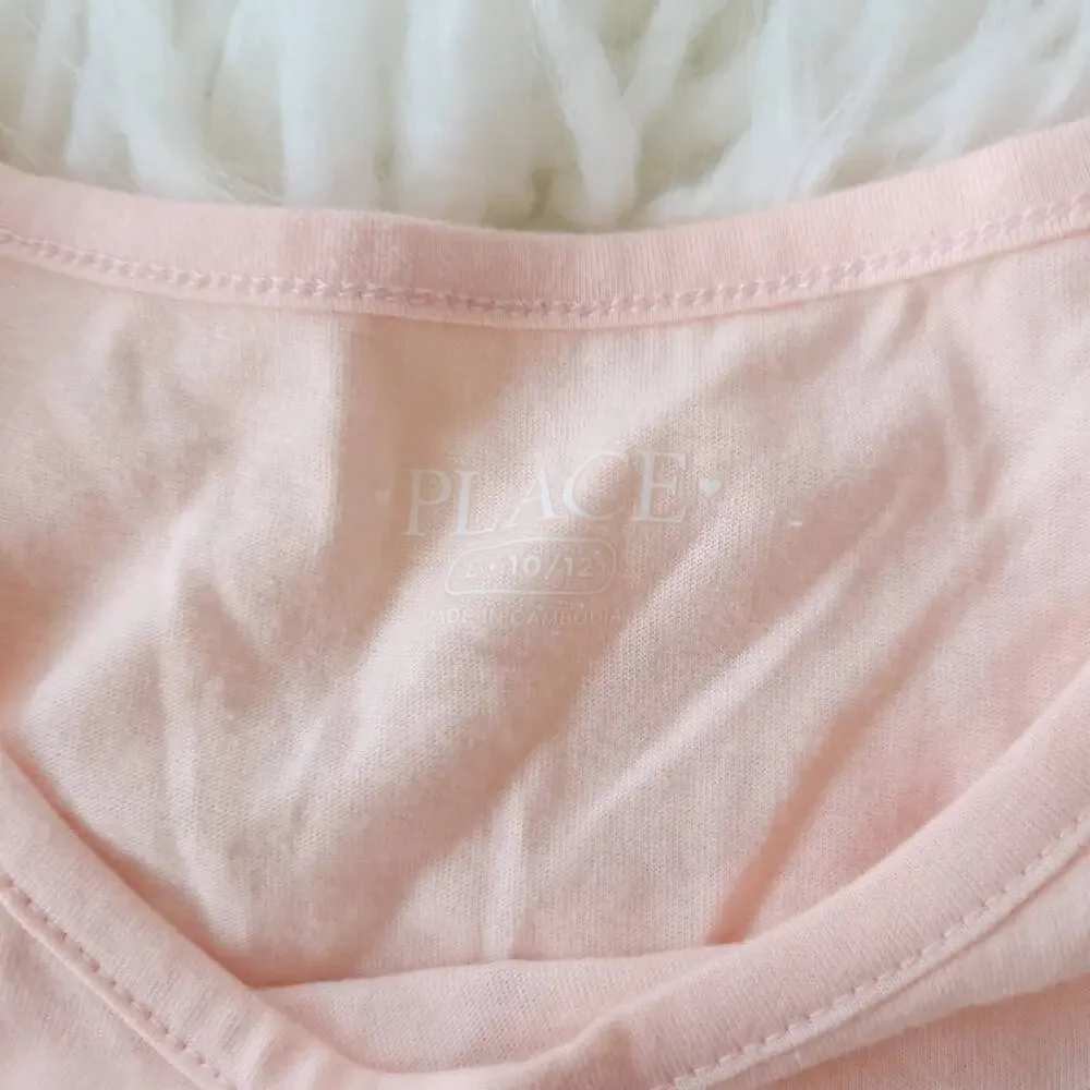 NWOT The Children's Place Embellished Long Sleeve Tee Pink Star Large